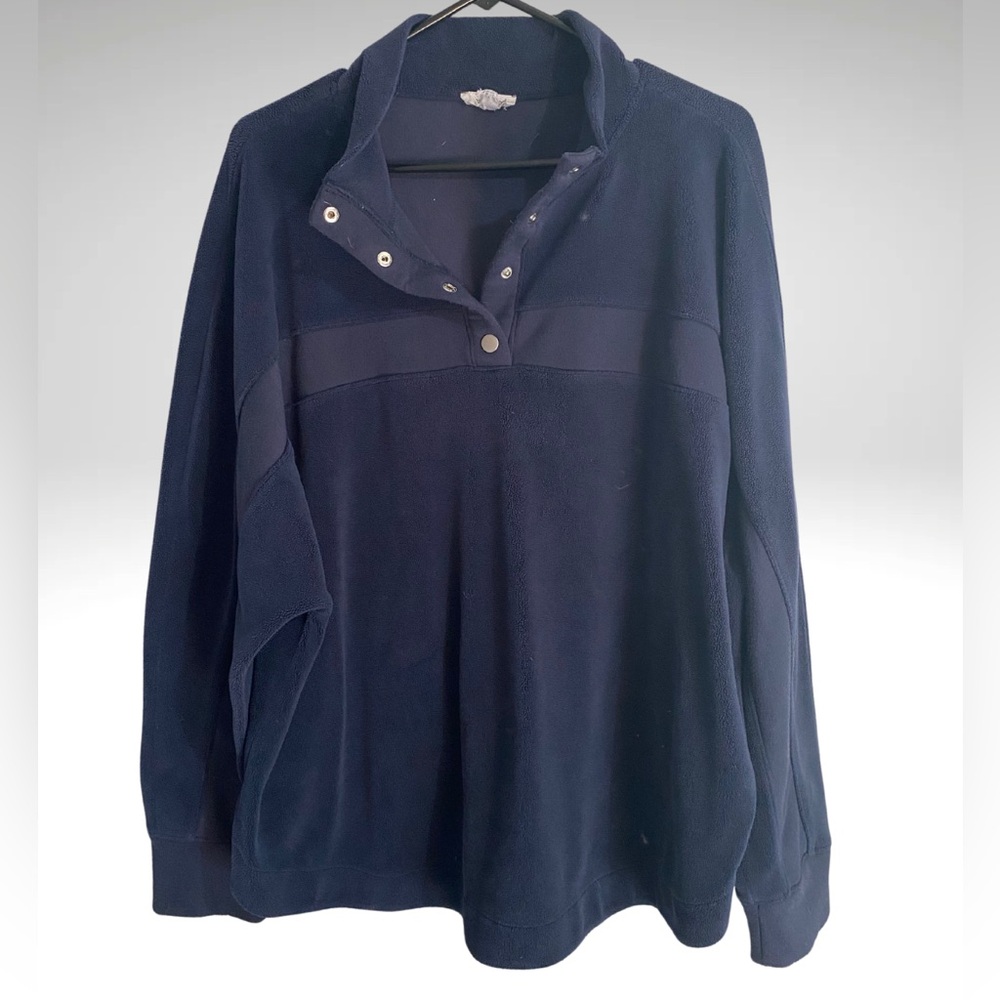 Navy Button-Up Women's Sweater